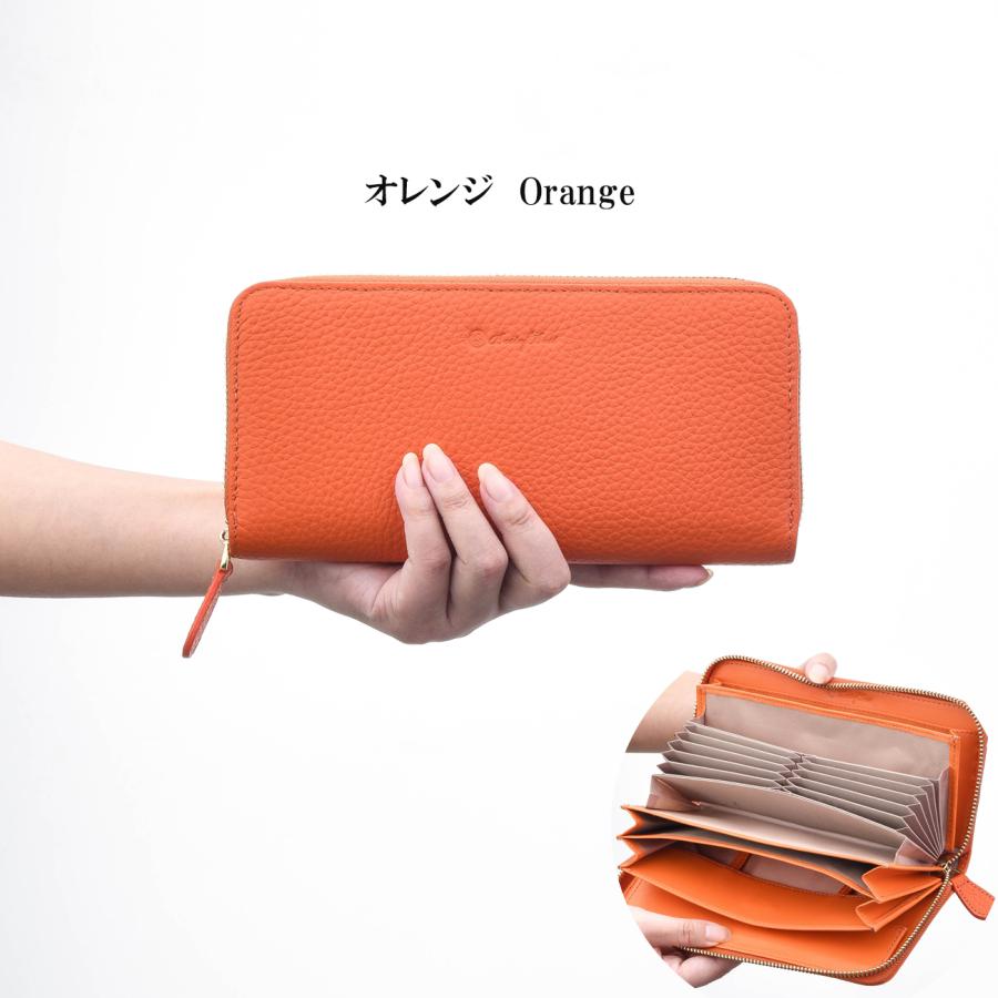 長財布 レディース オレンジ 高級 ウォレット 大容量 人気 女性 通販
