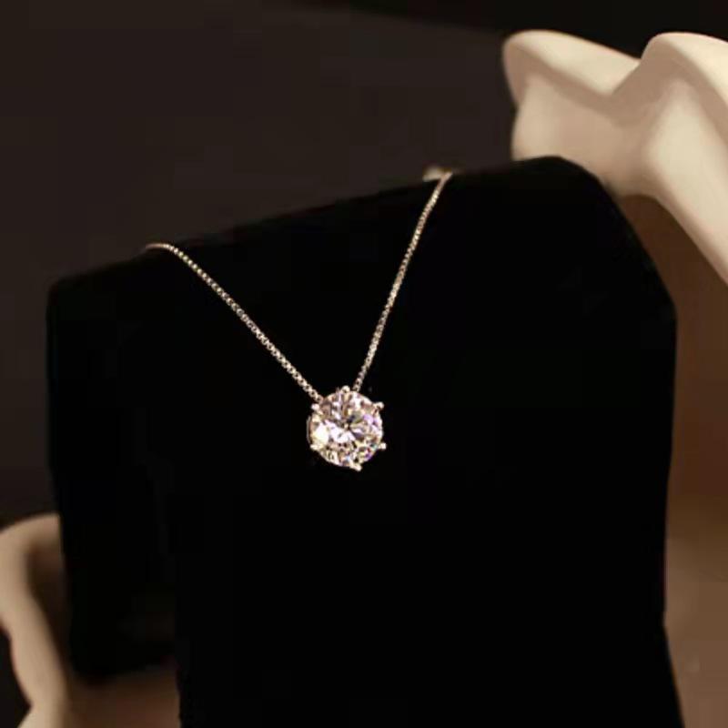 ネックレス レディース ジュエリー シンプル 大粒1.25ct 0.8ct CZ 