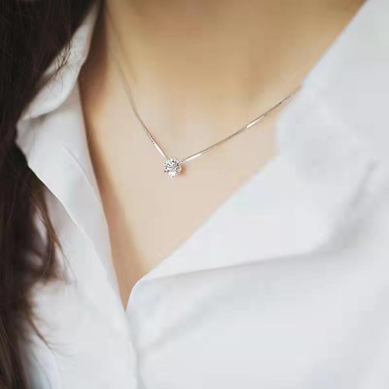 ネックレス レディース ジュエリー シンプル 大粒1.25ct 0.8ct CZ