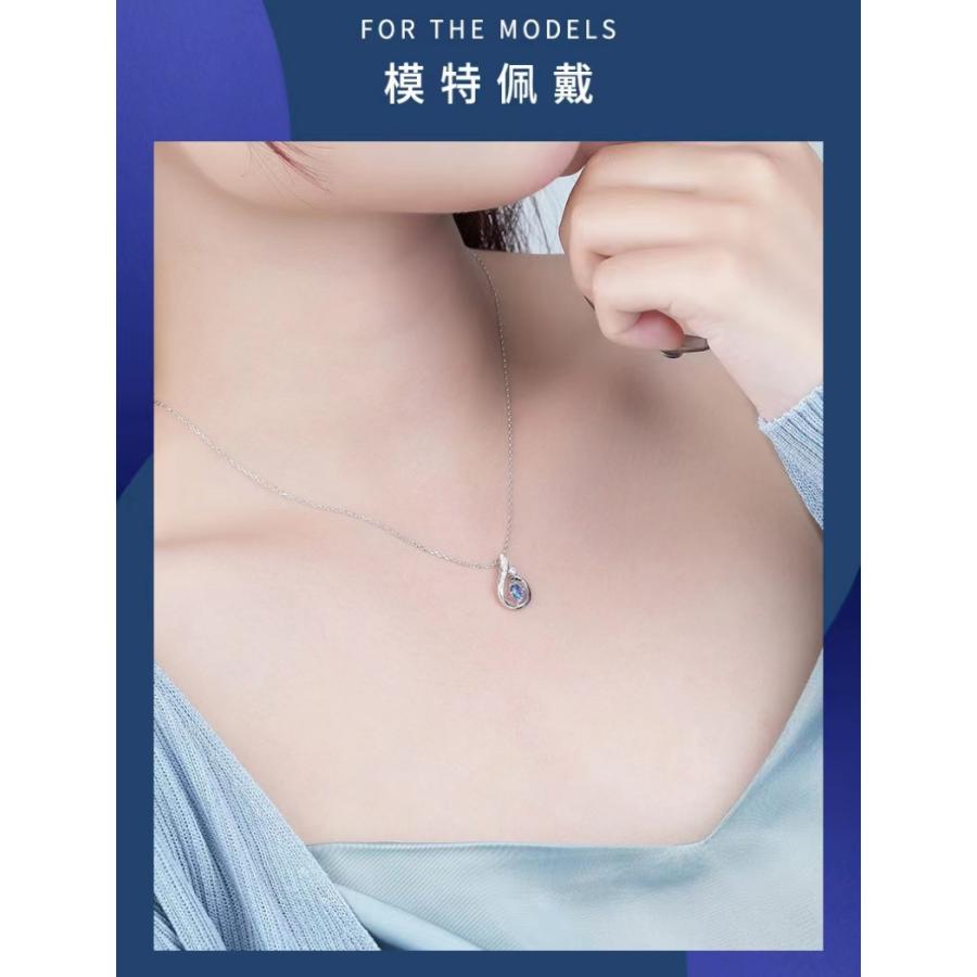 ネックレス レディース しずく 雫 ドロップ ブルー シルバー925 