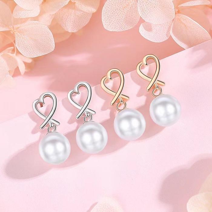 ピアス ハート 揺れる 淡水パール かわいい 真珠 ゆれる ぶら下がり