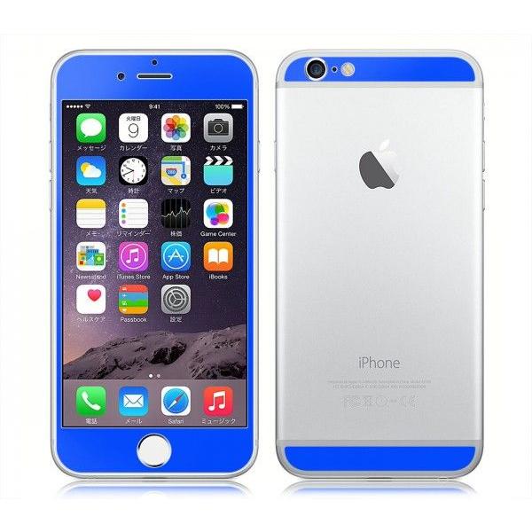 iPhone6/6s iPhone 6/6s Plus用 両面 カスタムデザイン液晶フィルム シール（ブルー)｜bestsupplyshop