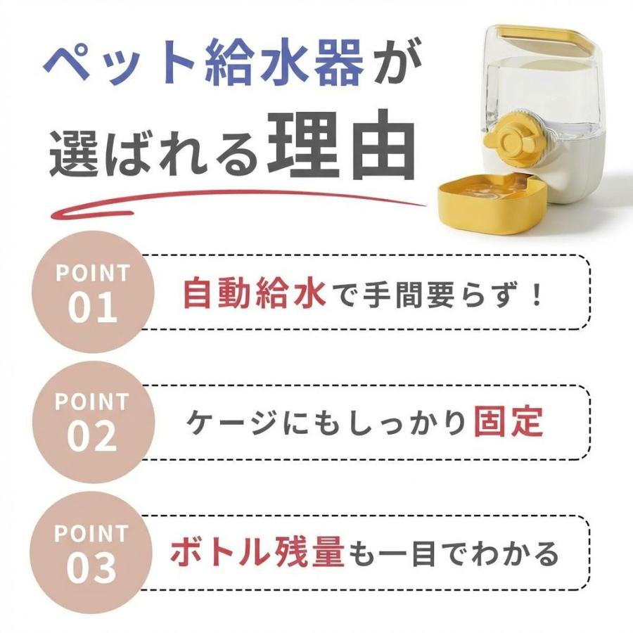 猫 水飲み器 給水器 ケージ 水 ボトル ペット給水器 自動 水飲み みず