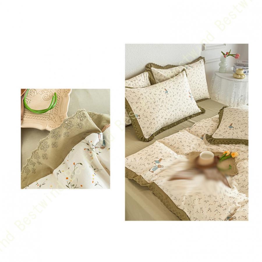 姫系フリル寝具4点セット花柄ベッドカバー大人可愛い 発送目安12-15日 姫系フリル寝具4点セット花柄ベッドカバー大人可愛い 発送目安12-15日