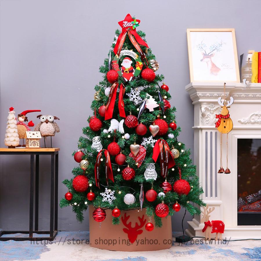 クリスマスツリー 北欧 豪華 オーナメントセット ライトなし もみの木飾り リアル おしゃれ アンティーク 店舗用 インテリア 北欧風 クリスマスツリー リボン クリスマスツリー