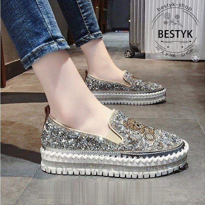 厚底スニーカー レディース ストーンキラキラ クマのポイントが可愛い 遊び心のあるスニーカー B0302 Hspm17 ベストyk Shop 通販 Yahoo ショッピング