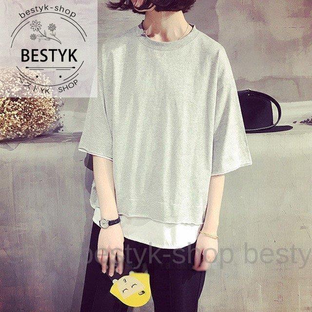 重ね着風tシャツ カットソー クルーネック レディース トップス ロンt 重ね着風 無地 プルオーバー カジュアル シンプル 夏 ファッション B0421 Yyns64 ベストyk Shop 通販 Yahoo ショッピング