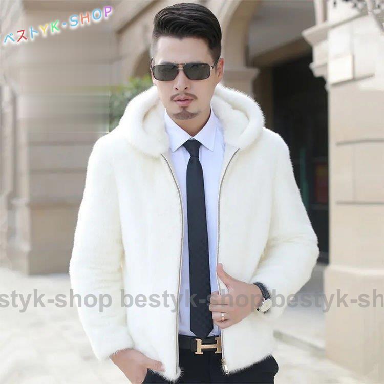秋冬 メンズ ファーコート 毛皮コート 防寒防風 フード付き ファージャケット フェイクファー メンズコート 通勤 メンズアウター ジャケット 暖かい 50 Off