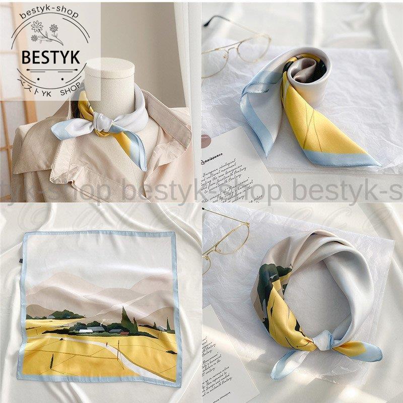 スカーフ レディース フラワー バンダナ カバン巻き 巻き物 正方形 バイカラー シルク調 多機能 シンプル アクセサリー 贈り物 春夏秋 おしゃれ Beg Ctcb460 ベストyk Shop 通販 Yahoo ショッピング