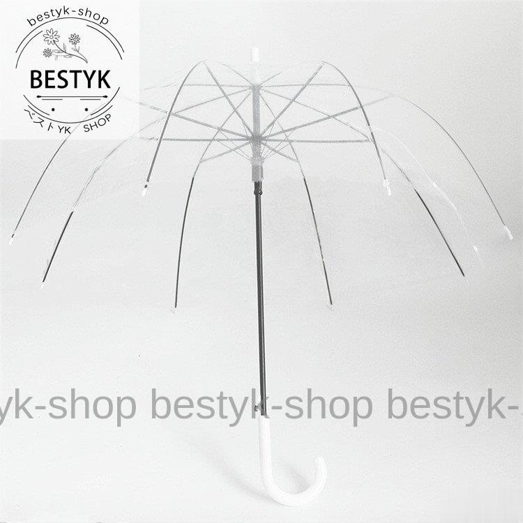 傘 長傘 ビニール傘 おしゃれ ドーム型 雨傘 かわいい 透明傘 全面透明 ワンタッチ 深張り 8本骨 丈夫 耐風｜bestyk-shop｜15