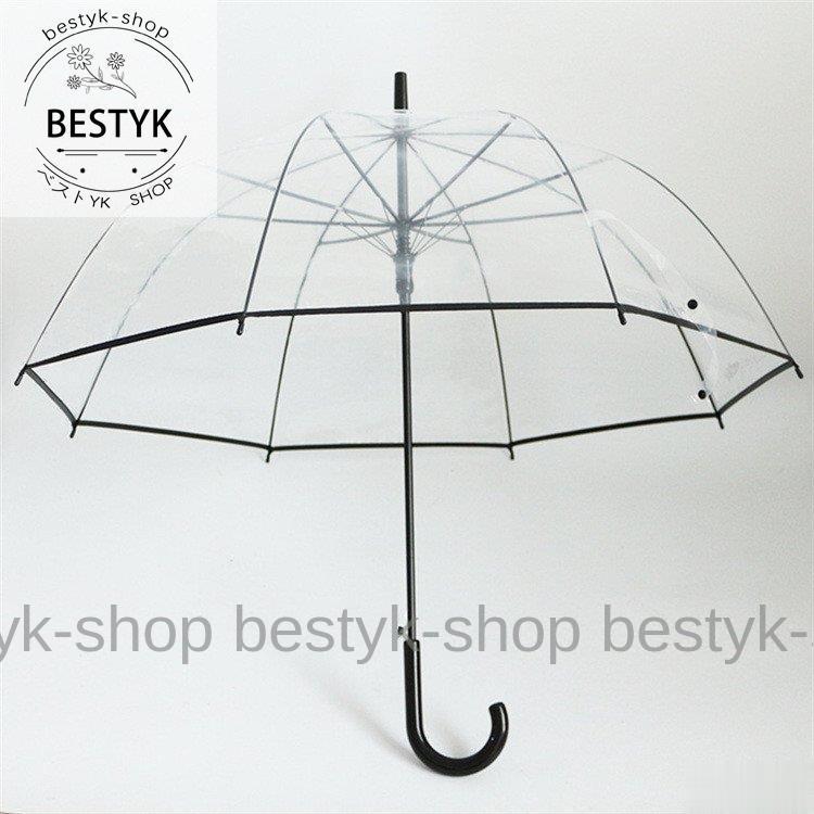 傘 長傘 ビニール傘 おしゃれ ドーム型 雨傘 かわいい 透明傘 全面透明 ワンタッチ 深張り 8本骨 丈夫 耐風｜bestyk-shop｜06