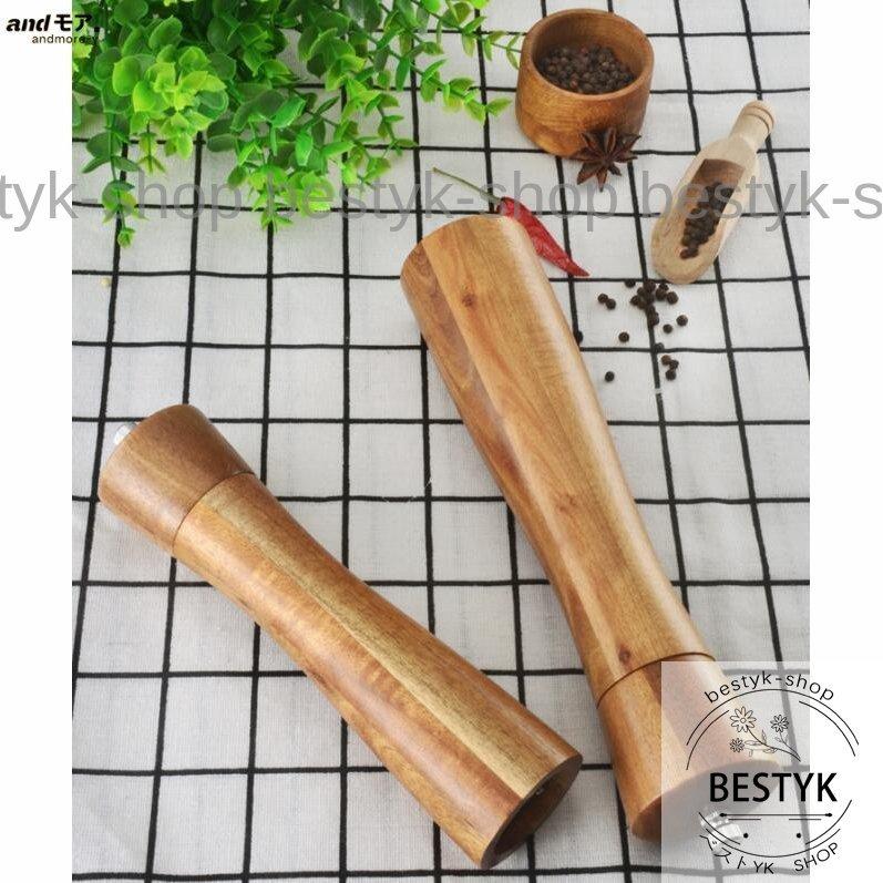 ペッパーミル スパイスミル ソルトミル 胡椒 コショウ 器具 黒胡椒 山椒 花椒 手動 花山椒 結晶塩 胡椒ひき キッチン 小物 ガラス製 送料無料 Choice 通販 ウッドペッパーミルマニュアル塩木ペッパーミル8インチ調整可能なウッドソルトと