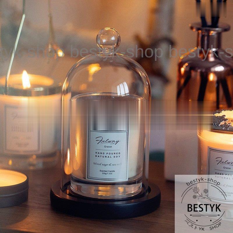 キャンドルホルダー アロマキャンドル キャンドルカップ 透明 ダストカバー ガラス インテリア ガラスカバー 1セット 直径9cm アロマカップ  :bfi-amry935:ベストYK・SHOP - 通販 - Yahoo!ショッピング