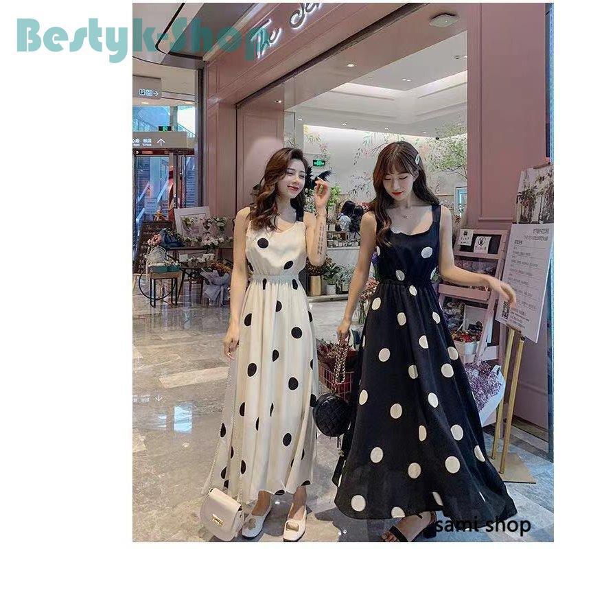 ワンピース レディース 40代 ロングワンピース 夏 ドット ノースリープワンピース Aラインスカート オシャレ 30代 50代 通勤 可愛い 宅配