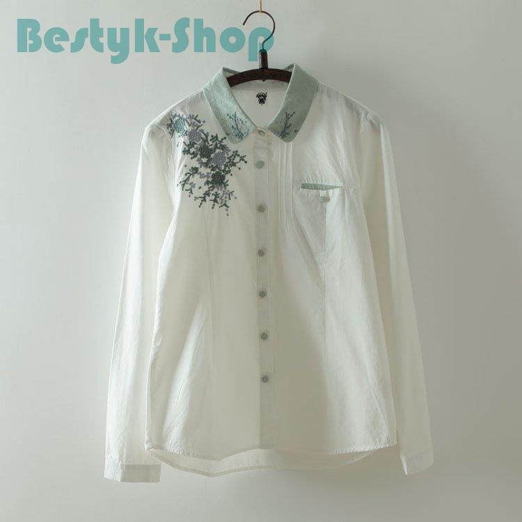 白シャツ ブラウス レディース 長袖 シャツ スーツ コットン インナー オフィス ビジネス 事務服 制服 リクルート おしゃれ 無地 刺繍 可愛い Bst 1123 Ydtops270 ベストyk Shop 通販 Yahoo ショッピング