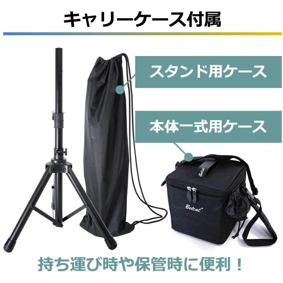 BWPA-40W (ワイヤレスマイク2本/スピーカースタンド/キャリングケース付属)/ワイヤレスポータブルPAセット 40W チャンネル切替対応モデル/ BELCAT｜beta-music｜06