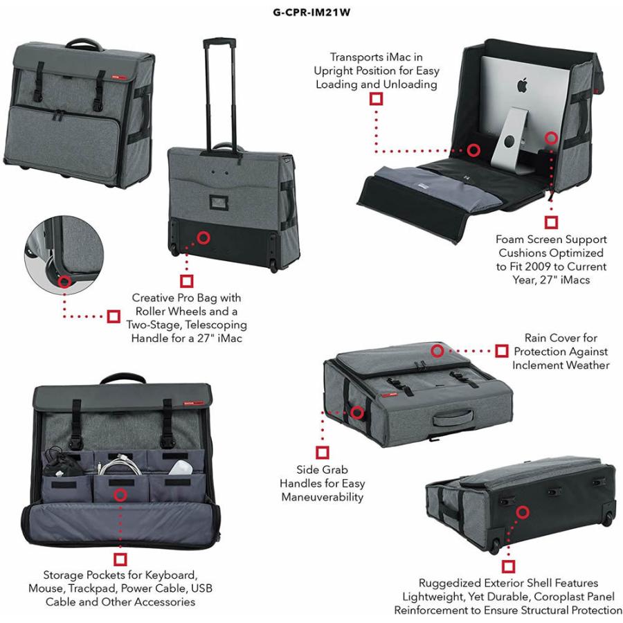 G-CPR-IM21W / 21インチ用 ホイール付き /GATOR（ゲーター) G-CPR-IM21W / iMac用 トートバッグ iMac Tote Series 21インチ