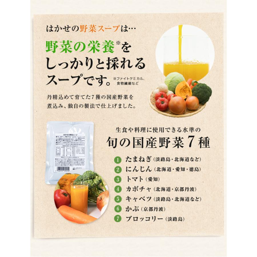 初回限定 はかせの野菜スープ お試し185g×3袋 7種の国産野菜 セット ギフト 長期保存 無着色 無香料 オリジナル商品 無添加 メール便 [M便 1/1] | ブランド登録なし | 02