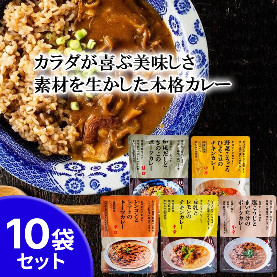 結わえる 無添加 レトルトカレー 10袋 セット（5種×2食） 送料無料 レトルト食品 甘口 辛口 レンジ 温めるだけ カレーライス セット 時短 カレーレトルト | ブランド登録なし