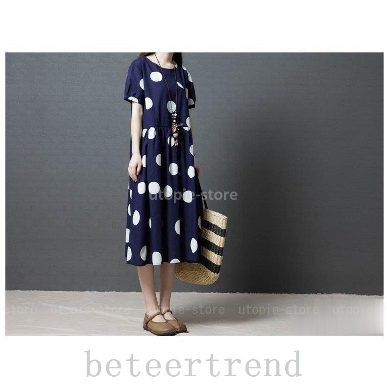 独特の素材 森ガールワンピース半袖aラインワンピドット柄水玉ミモレ下丈フレアワンピースレディースファッションカジュアル体型カバーワンピース春夏 ワンピース カラー レッド Www We Job Com