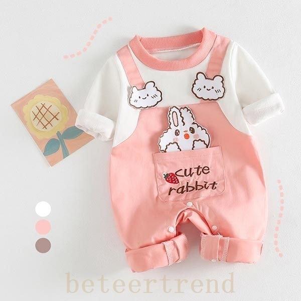 本物 ベビー夏服ロンパース半袖赤ちゃん男の子女の子ジャンプスーツ重ね着風かわいいベビー服夏0歳1歳2歳お洒落かっこいいつなぎ服ベージュピンク ロンパース カバーオール サイズ 73cm Www Theopengate Org Il