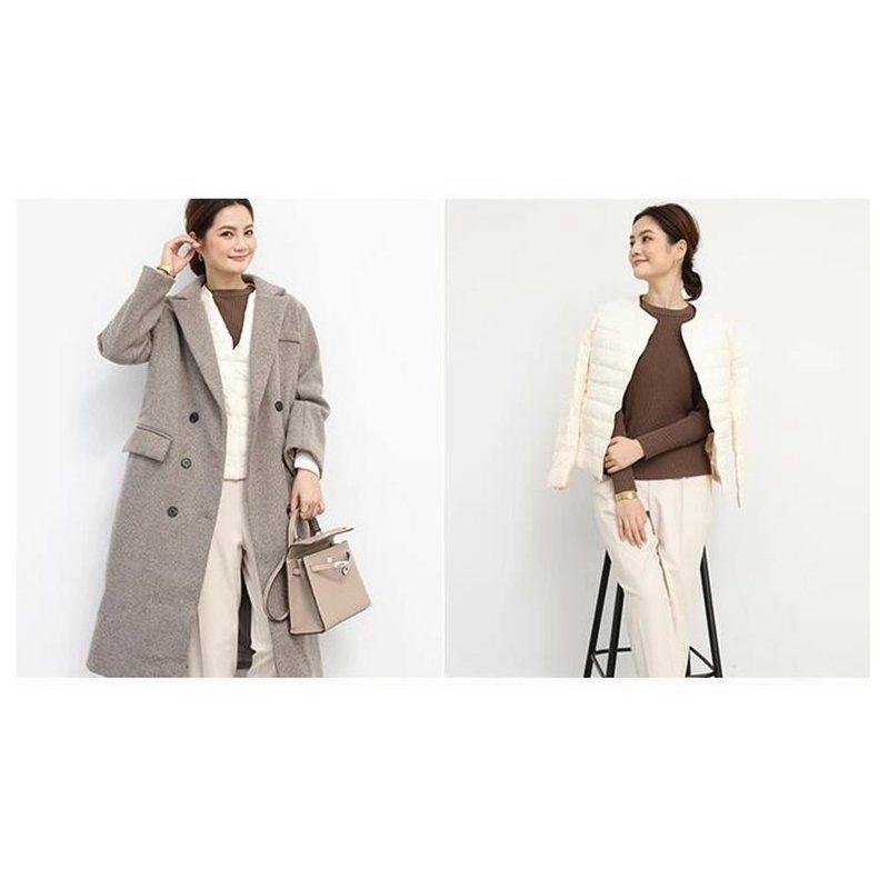 インナーダウン ライトダウン ライナーコート 2way ダウンジャケット レディース ラウンドネック Vネック 軽量 重ね着 無地 送料無料 話題の行列