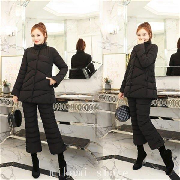 スウェット上下セットレディース中綿ダウンセットアウターウエアaタイプあったか保温中綿入り中綿コートキルティングコート暖パンツ防風防寒 即納 大特価
