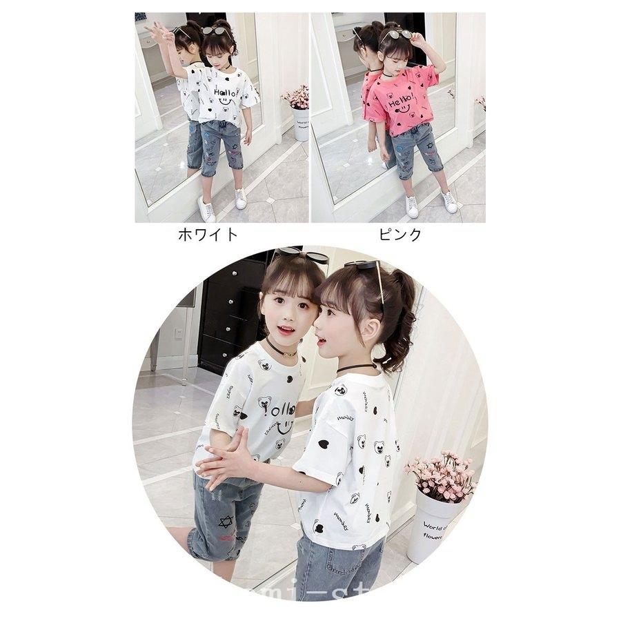 宅配便配送 Tシャツ女の子夏服夏半袖tシャツ個性プリントハード柄綿カジュアルガールズ可愛いお出かけcm Tシャツ サイズ 110 Www We Job Com