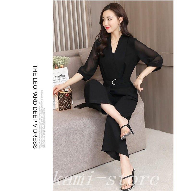 爆買い送料無料 オールインワンパンツドレスパーティードレスガウチョパンツvネックレディースサロペット7分袖コンビネゾンワンピースウェディング Pmajk Gov Pk