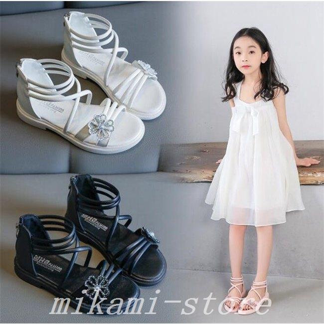 サンダル歩きやすいおしゃれ女子フラット子供シューズ可愛い夏ビーチキッズサンダルオープントゥフォーマル靴結婚式発表会お出かけ通学子供靴 安い購入