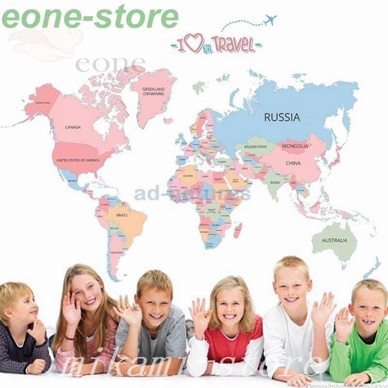 人気アイテム 世界地図ワールドマップキッズルームウォールステッカーオフィスホームデコレーションpvcdiy壁画アートポスター模様替え ウォールステッカー バリエーション 写真ショーとして Www We Job Com