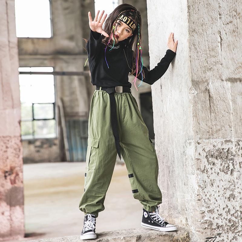 72 以上節約 キッズダンス衣装 ヒップホップ Hiphop K Pop衣装 橙シャツ パンツ 子供 緑シャツ 男の子 女の子 ガールズ トップス カーゴパンツ かっこいい Materialworldblog Com