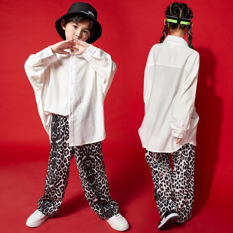 出荷 ダンス 衣装 キッズ ヒップホップ ホワイトシャツ ヒョ柄 パンツ 女の子 男の子 Hiphop 韓国 かっこいい 白 団体服 発表会 練習着 演出服 ステージ衣装 110 180 Materialworldblog Com