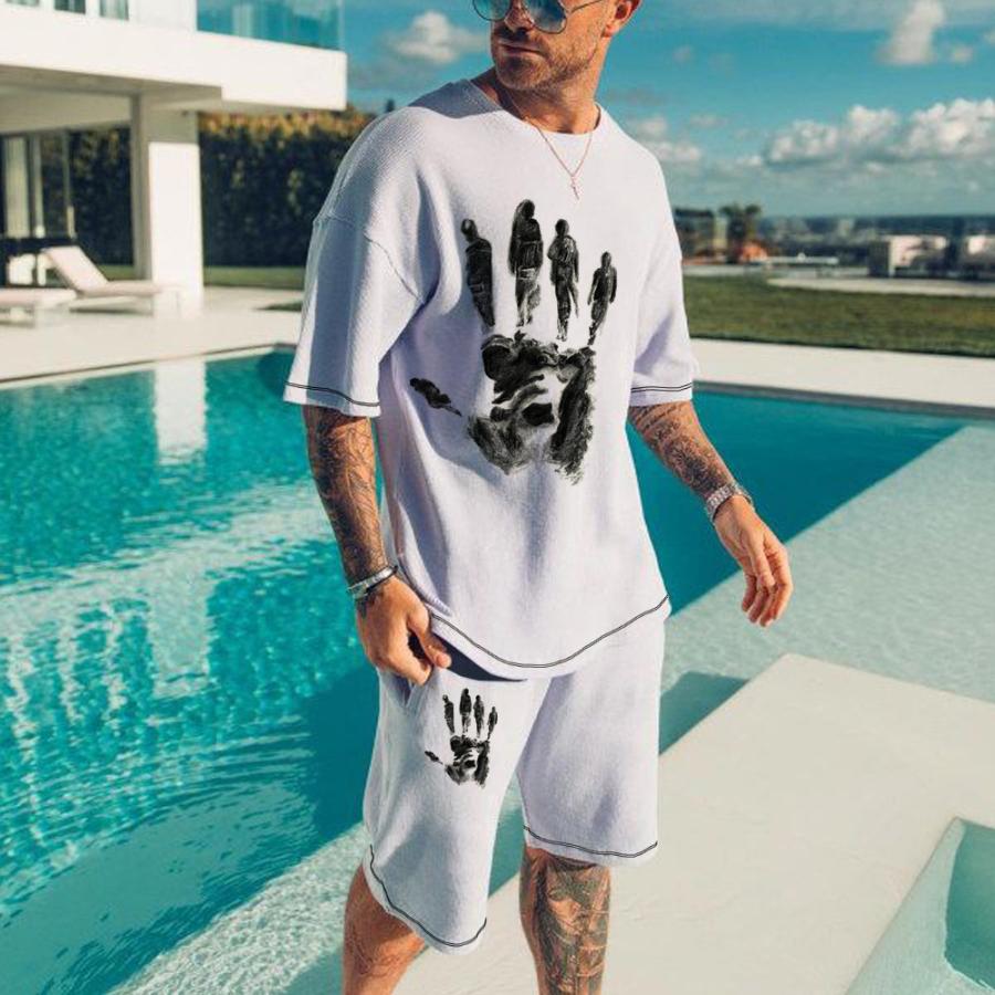 ジャージ メンズ 上下 おしゃれ 30代 40代 50代 セットアップ プリント柄 総柄 半袖tシャツ 短パン スポーツウェア ゴルフウェア スウェット 夏 後払い手数料無料