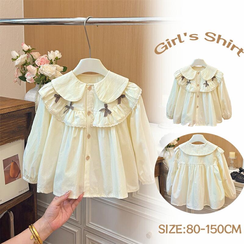 女の子 丸襟 ブラウス キッズ フォーマル シャツ 子供 子供服 ガールズ