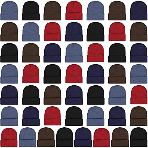 SATINI0R 50 Pieces Bulk Beanies Winter Hats f0r Men Beanie Hats Knit Hats K