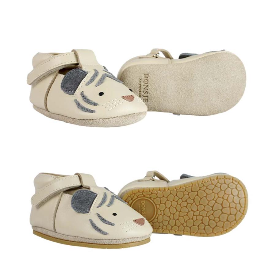 シューズ ベビー ファーストシューズ ホワイトタイガー レザー アニマルシューズ ドンシェ 本革 Spark Special Shoes White Tiger DONSJE【国内正規品】1003014の画像
