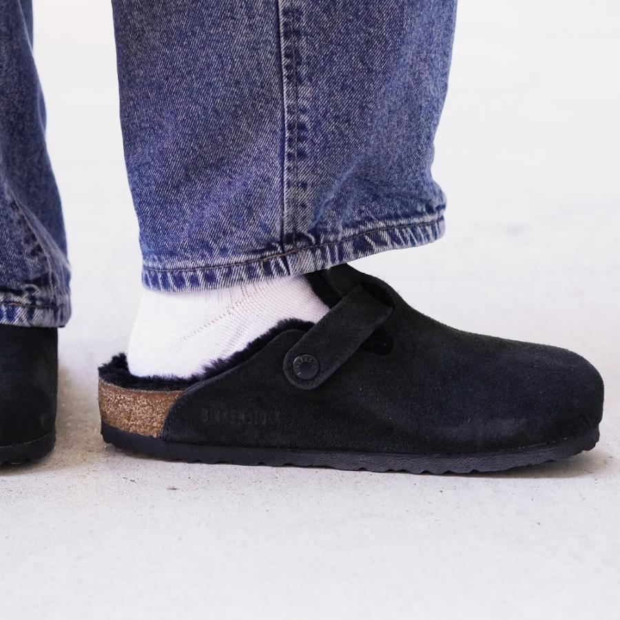 ビルケンシュトック　ボストン　シアリング　内ボア　ムートン　グレー　25cm BIRKENSTOCK（ビルケンシュトック） サンダル ボア ボストンシアリング