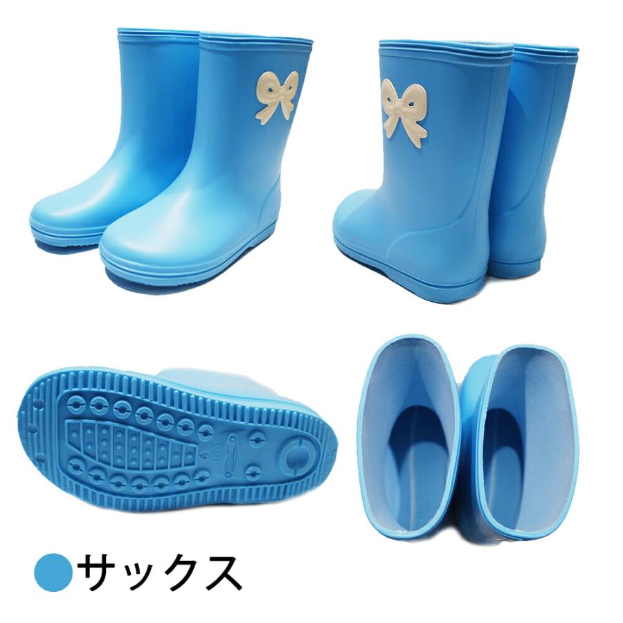 POMPKINS（ポプキンズ） 長靴 キッズ レインブーツ 国産 リボン