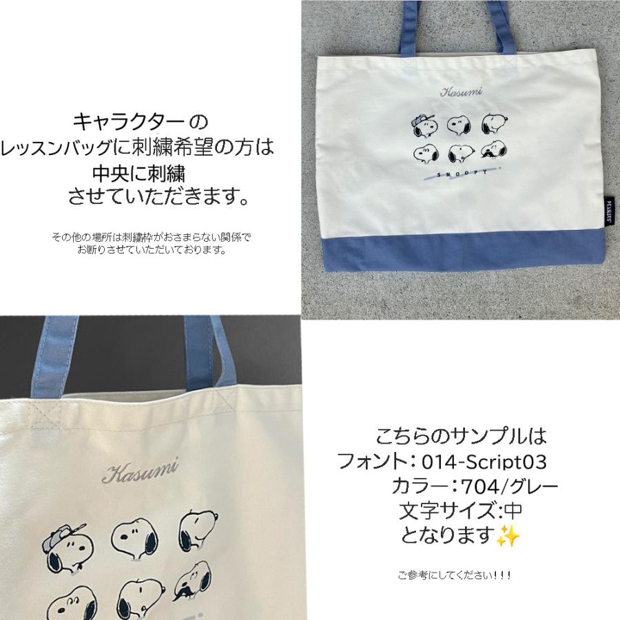名入れ刺繍可能】スヌーピー レッスンバッグ キャラクター 5種類