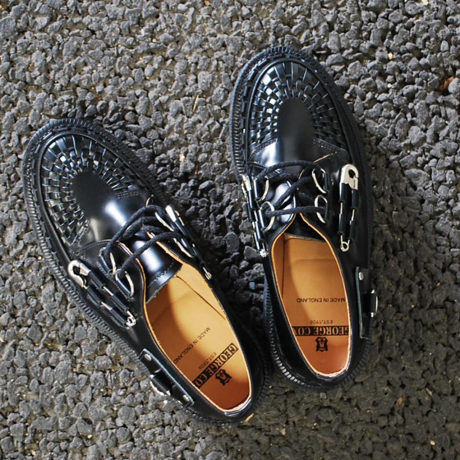 ジョージコックス メンズ スキップトン クリーパー ドレスシューズ SAFETY PIN SKIPTON BLACK GEORGE COX MADE IN ENGLAND【国内正規品】の画像