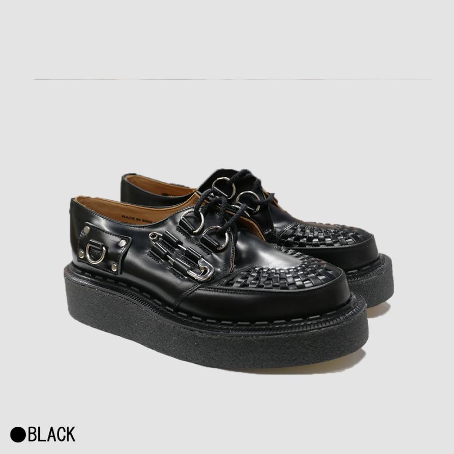 ジョージコックス メンズ スキップトン クリーパー ドレスシューズ SAFETY PIN SKIPTON BLACK GEORGE COX MADE IN ENGLAND【国内正規品】の画像