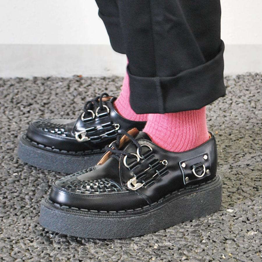 ジョージコックス メンズ スキップトン クリーパー ドレスシューズ SAFETY PIN SKIPTON BLACK GEORGE COX MADE IN ENGLAND【国内正規品】の画像