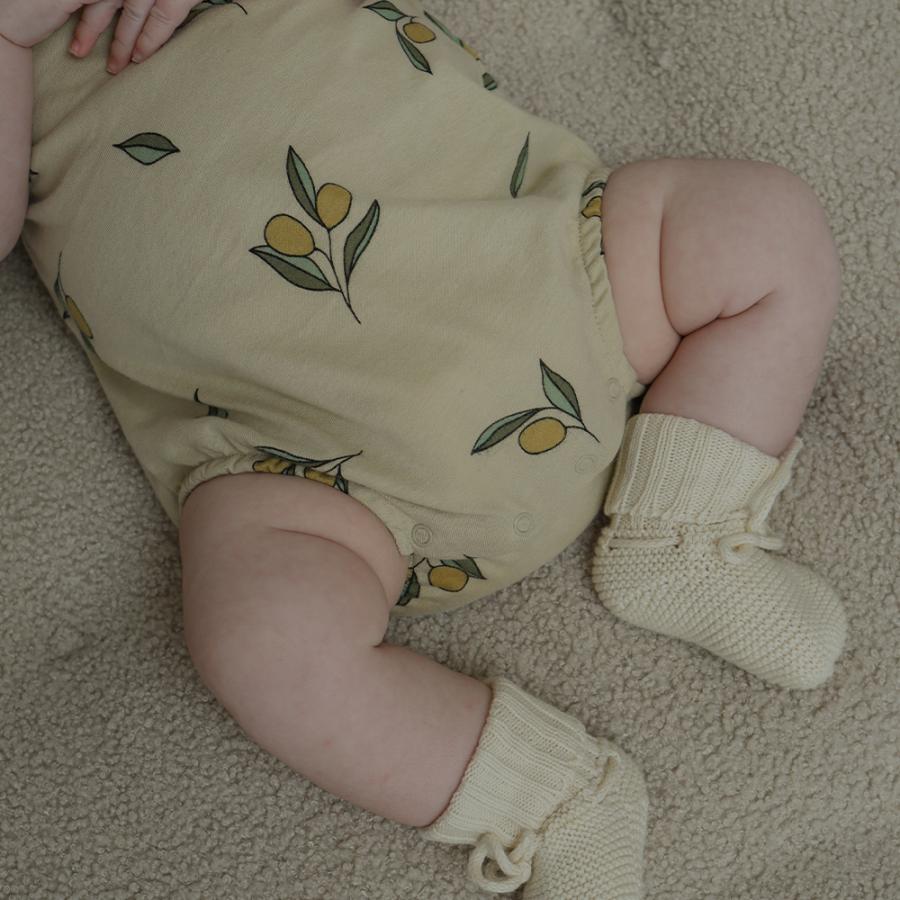 (ねずこ)meer. ビッグポケットロンパース（オリーブ） organic zoo】Pebble Midnight Terry Beach Romper 【6-12か月/1