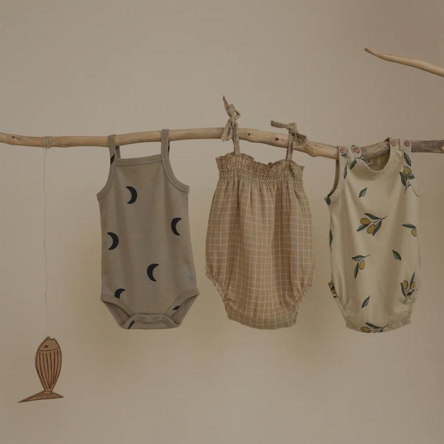 ノースリーブロンパース ベビー オーガニックズー Organic Zoo Grid