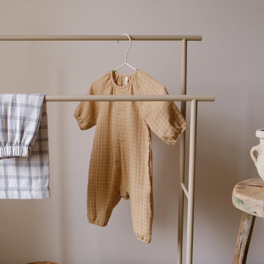 オーガニックズー　グリッドチェックウィートワンジー ワンジー ベビー オーガニックズー Organic Zoo Grid Check Onesie