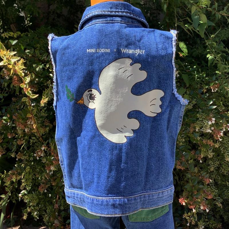 デニムベスト キッズ ジャケット ミニロディーニ ラングラー PEACE