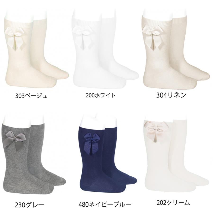 バーバリーキッズフォーマル 未使用近 美品 ベージュ リボンタイ 新品ソックス付 Condor（コンドル） ソックス 女の子 リボン ニーハイソックス キッズ