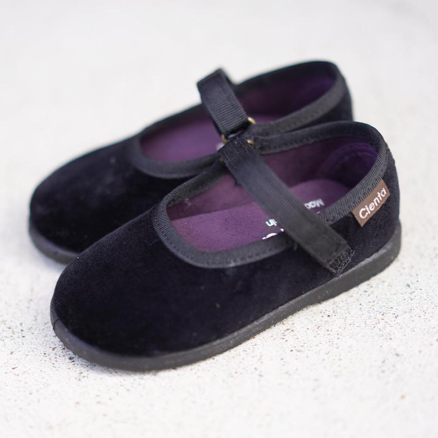 Cienta（シエンタ） ベロア ワンストラップ シューズ キッズ ジュニア