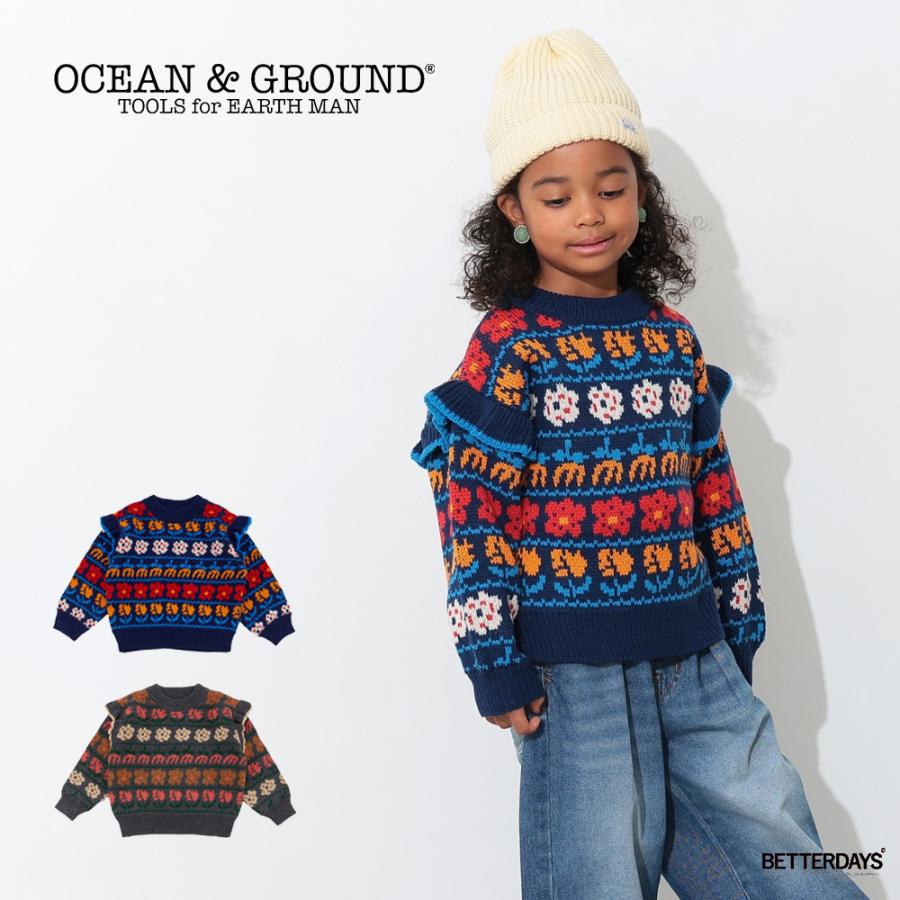 Ocean&Ground（オーシャンアンドグラウンド） ニット キッズ フラワー